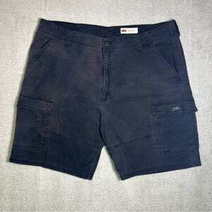 Wrangler Cargo Shorts Men’s 40x9 Relaxed Fit Black Canvas Workwear Casual